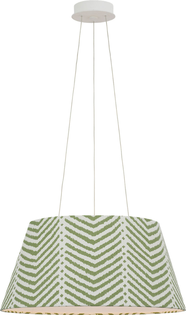 Caufield 21" Hanging Shade | Matte White | Schumacher Verde La Jolla Shade