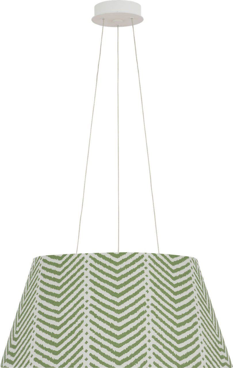 Caufield 21" Hanging Shade | Matte White | Schumacher Verde La Jolla Shade