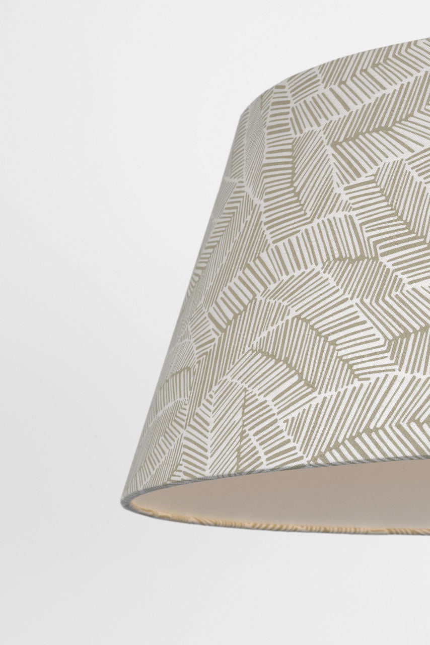 Caufield 29" Hanging Shade | Bronze | Schumacher Taupe Abstract Leaf Shade