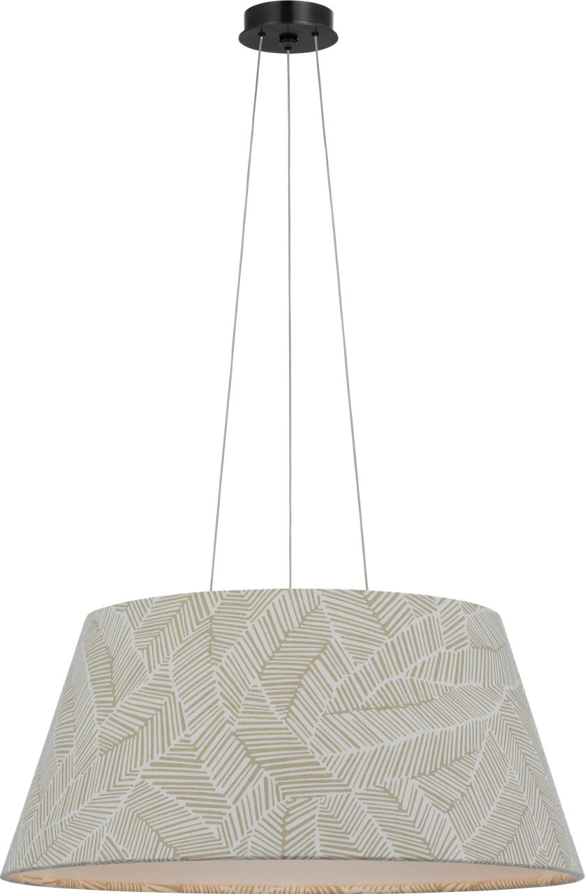 Caufield 29" Hanging Shade | Bronze | Schumacher Taupe Abstract Leaf Shade