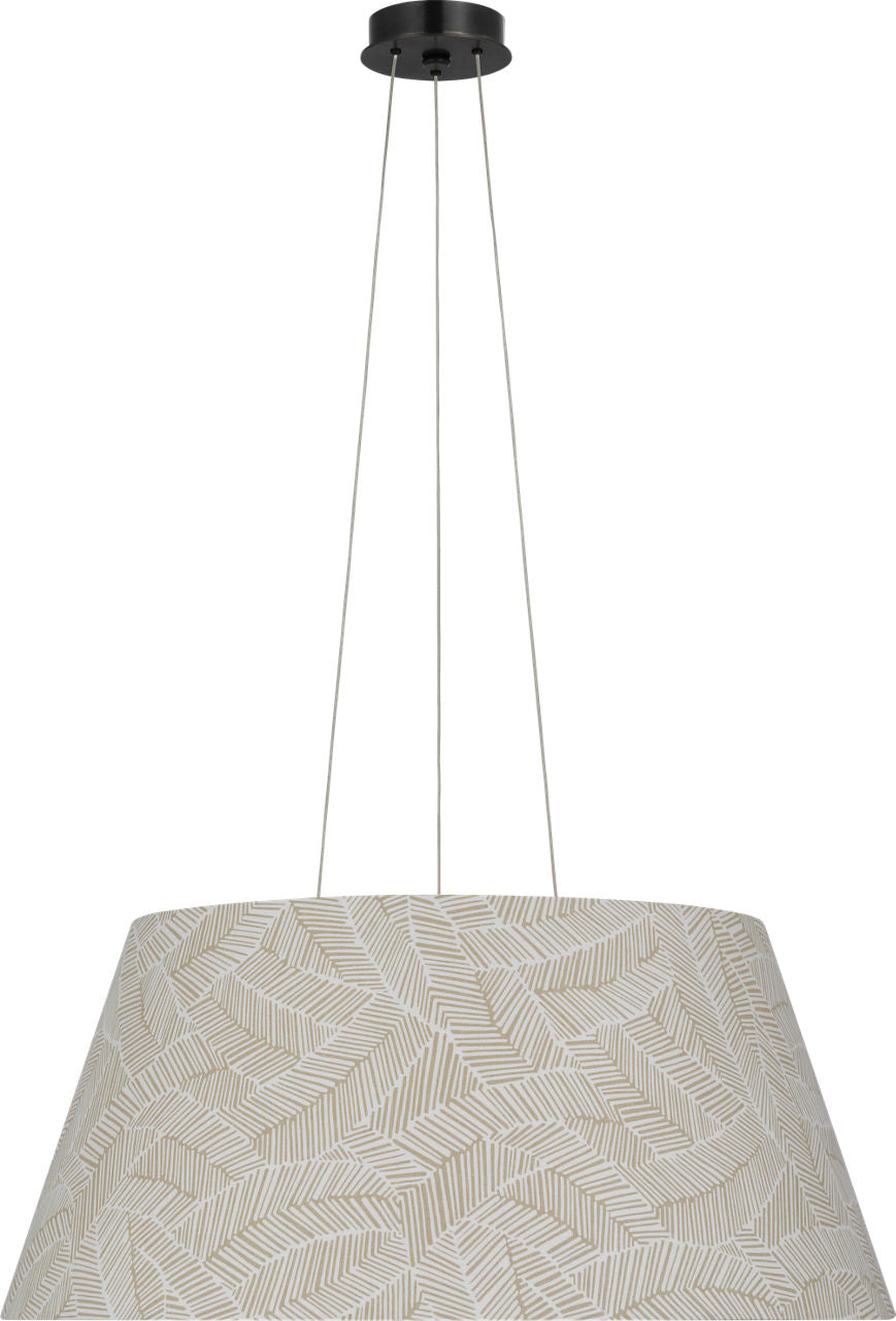 Caufield 29" Hanging Shade | Bronze | Schumacher Taupe Abstract Leaf Shade
