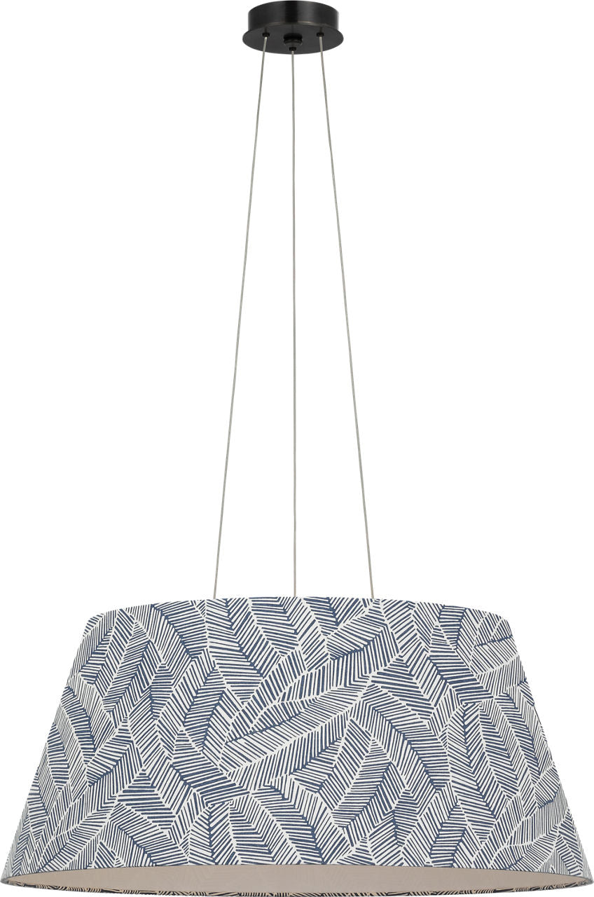 Caufield 29" Hanging Shade | Bronze | Schumacher Navy Abstract Leaf Shade