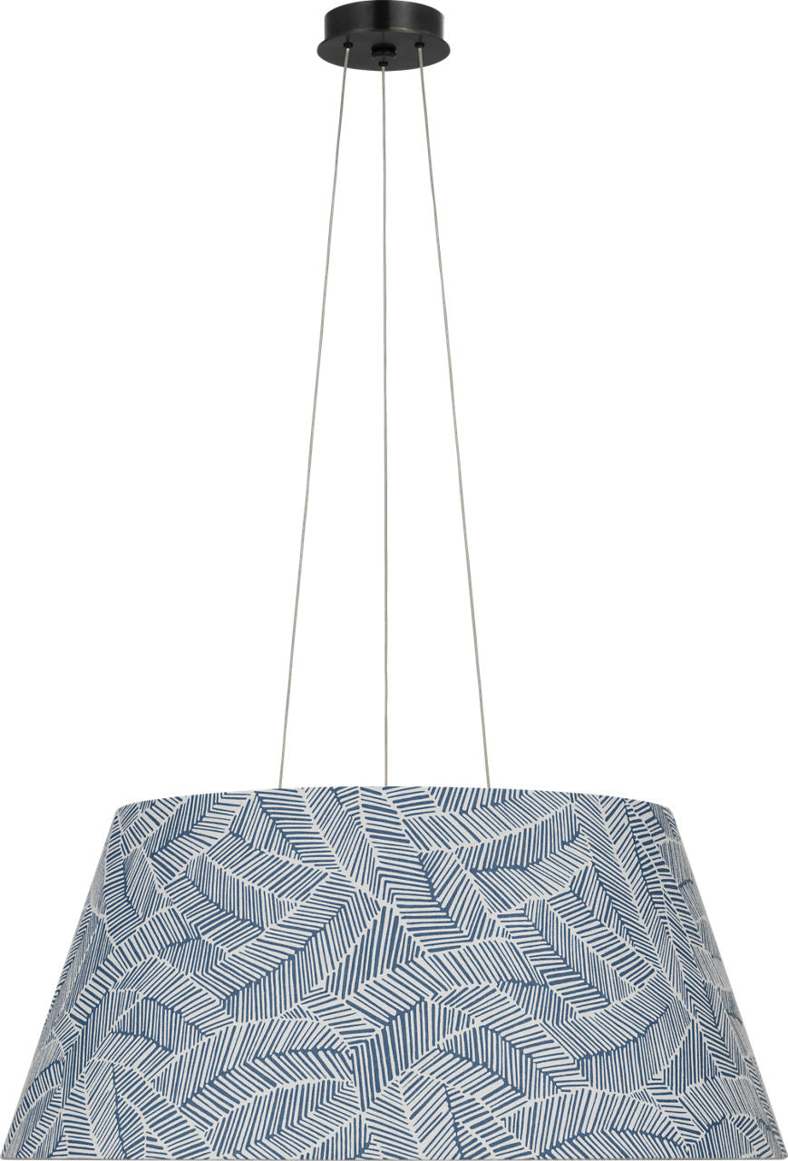 Caufield 29" Hanging Shade | Bronze | Schumacher Navy Abstract Leaf Shade