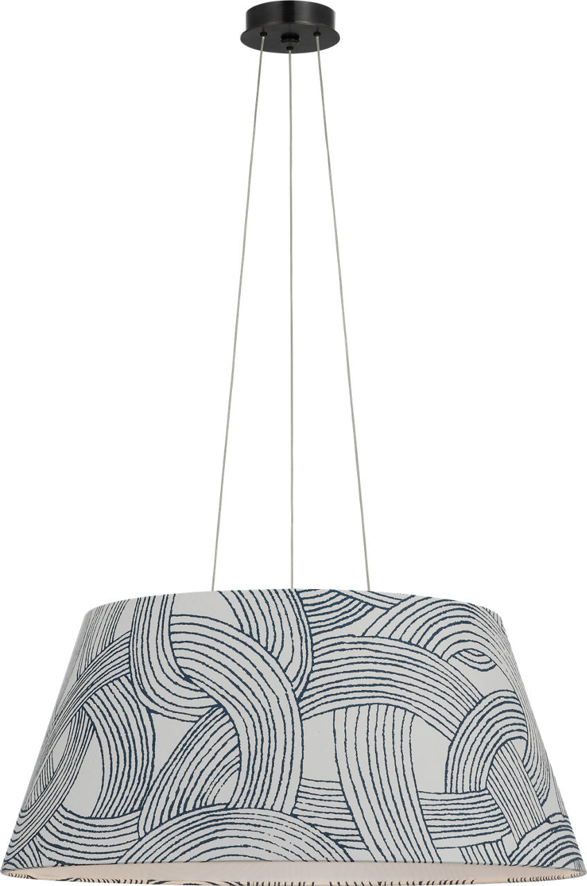 Caufield 29" Hanging Shade | Bronze | Schumacher Blue Freeform Shade