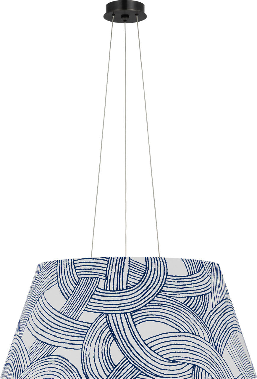 Caufield 29" Hanging Shade | Bronze | Schumacher Blue Freeform Shade