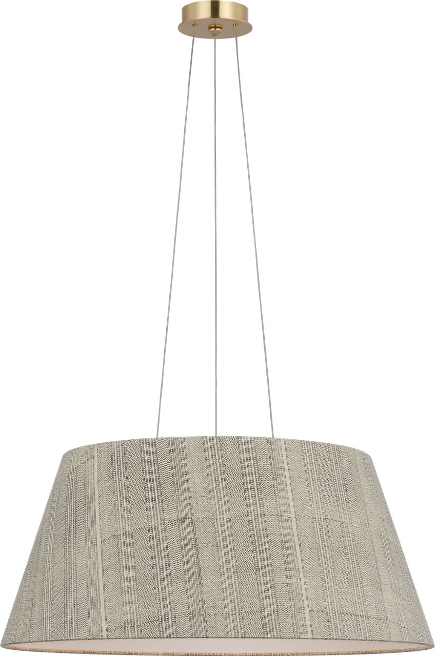 Caufield 29" Hanging Shade | Hand-Rubbed Antique Brass | Schumacher Natural Mohave Shade