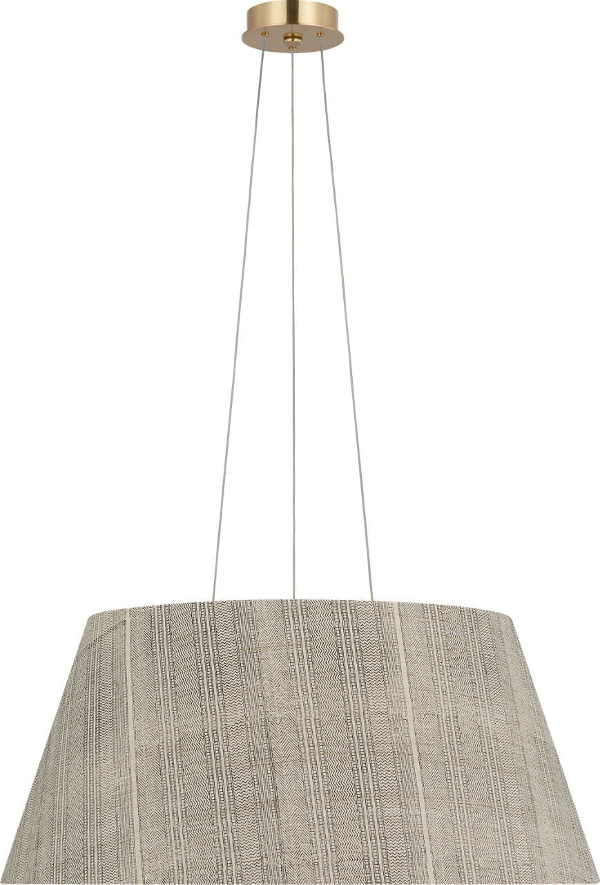 Caufield 29" Hanging Shade | Hand-Rubbed Antique Brass | Schumacher Natural Mohave Shade