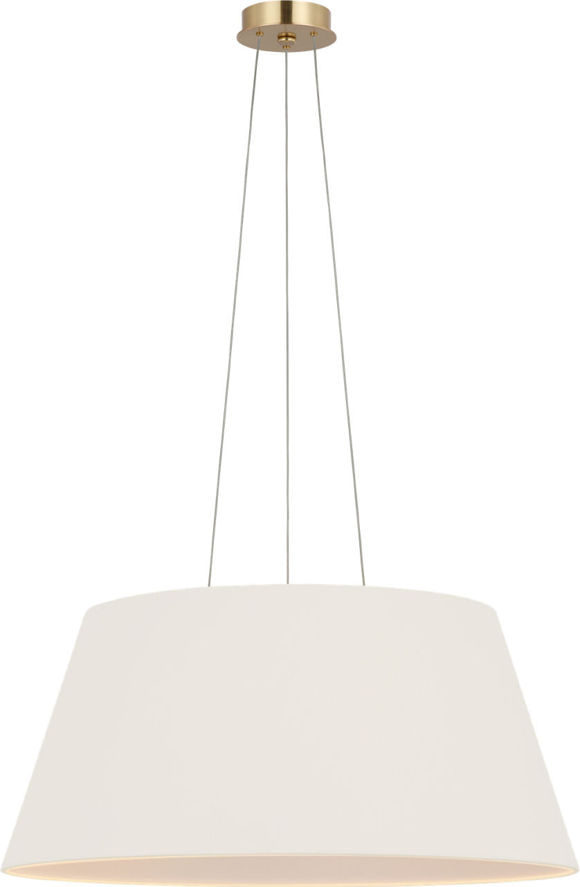 Caufield 29" Hanging Shade | Hand-Rubbed Antique Brass | Linen Shade