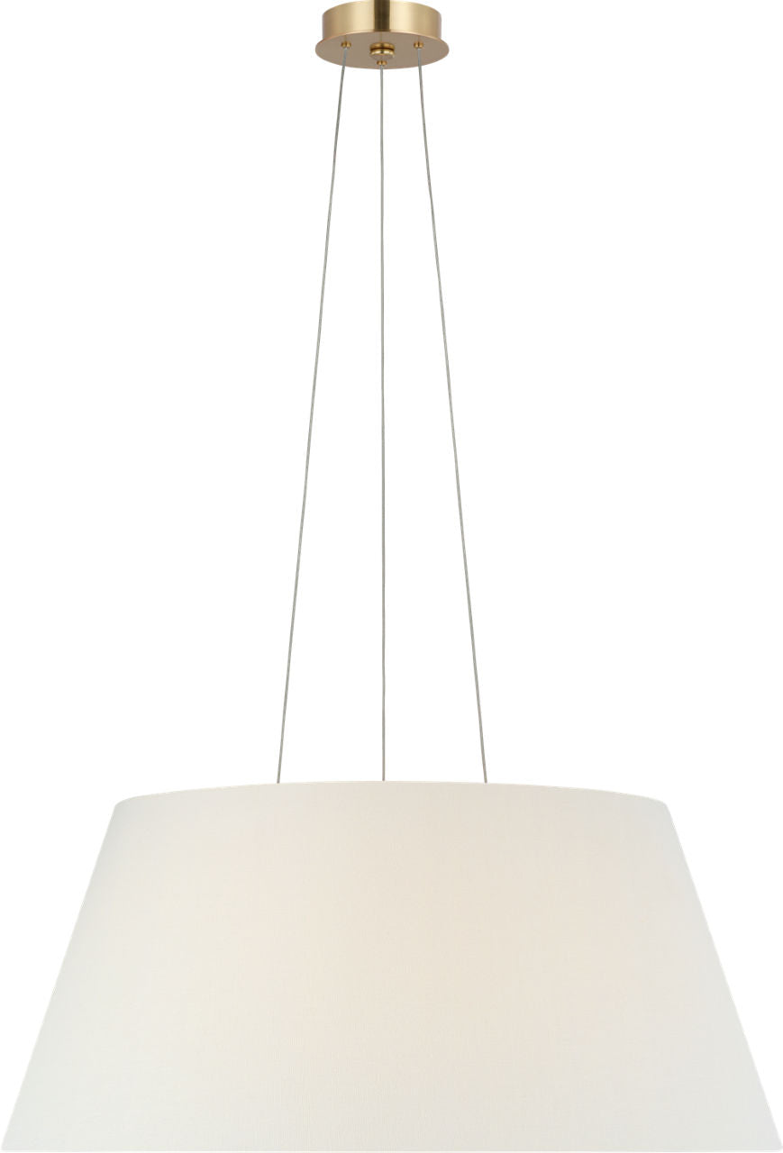 Caufield 29" Hanging Shade | Hand-Rubbed Antique Brass | Linen Shade