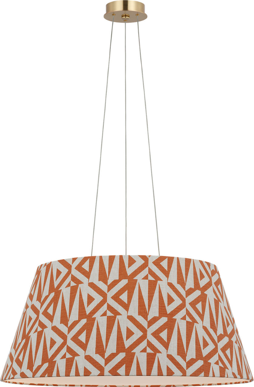 Caufield 29" Hanging Shade | Hand-Rubbed Antique Brass | Schumacher Brick Amero Shade