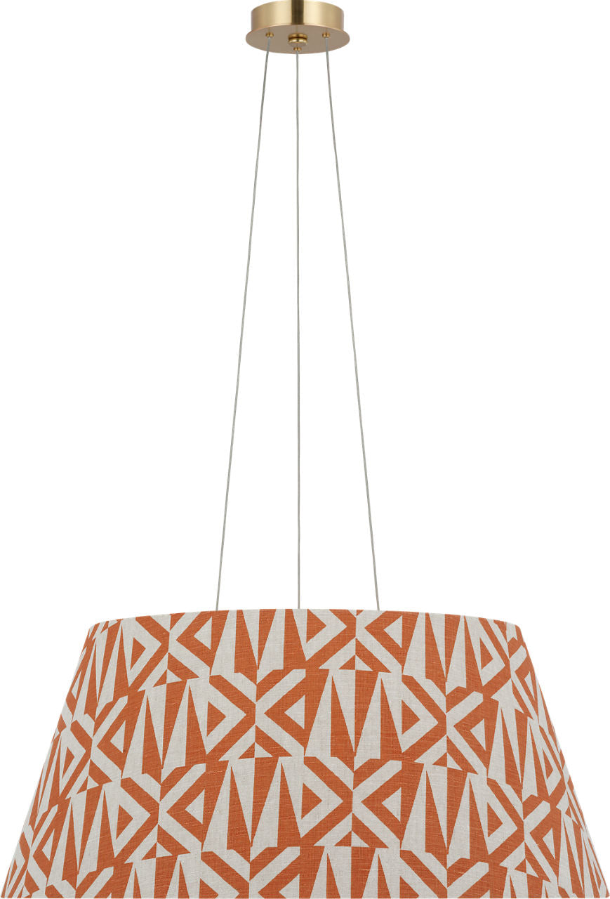 Caufield 29" Hanging Shade | Hand-Rubbed Antique Brass | Schumacher Brick Amero Shade