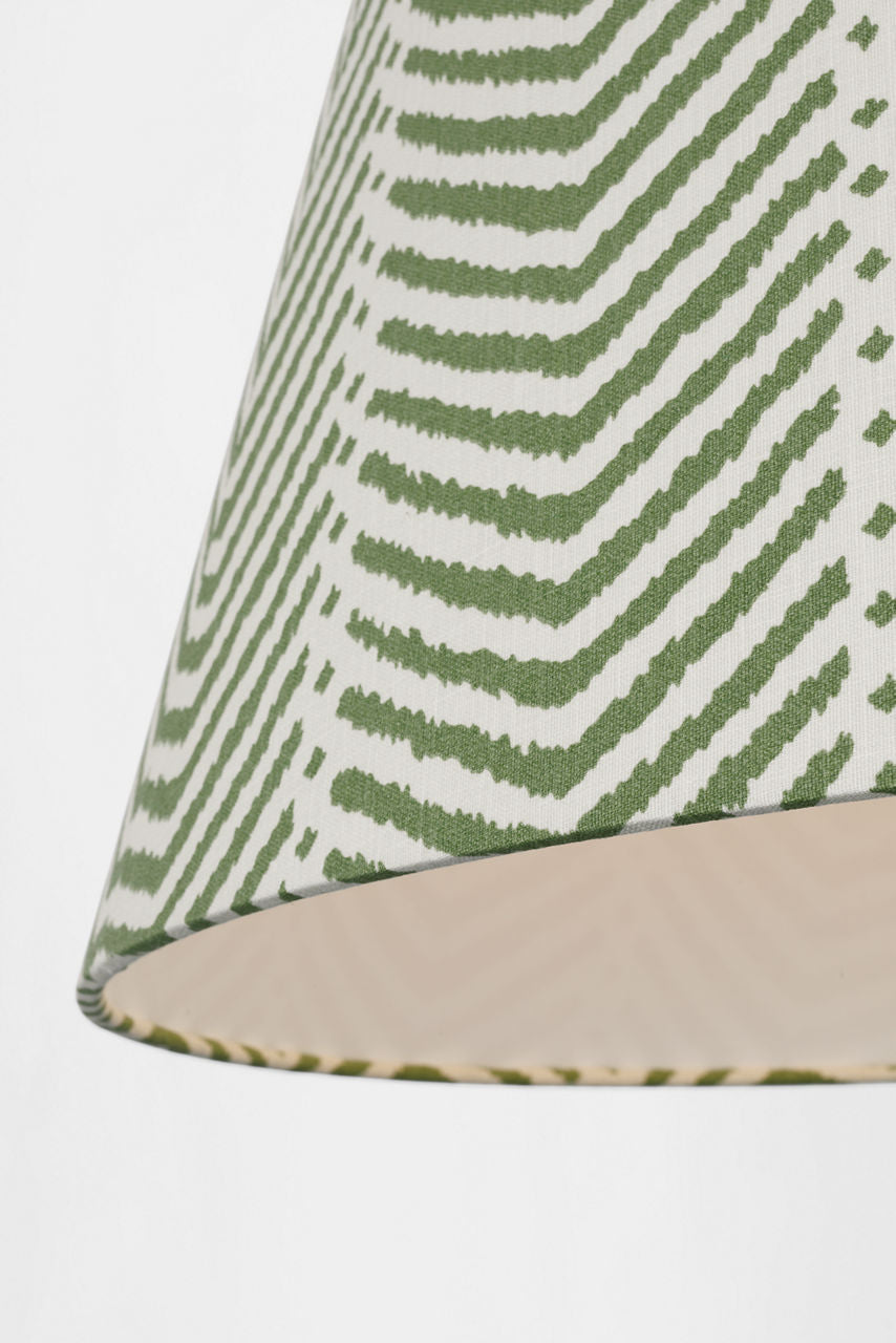 Caufield 29" Hanging Shade | Hand-Rubbed Antique Brass | Schumacher Verde La Jolla Shade