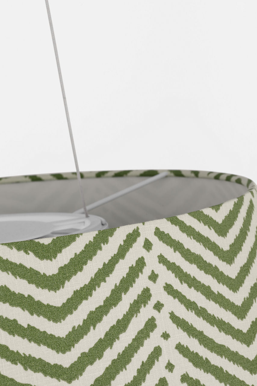Caufield 29" Hanging Shade | Hand-Rubbed Antique Brass | Schumacher Verde La Jolla Shade
