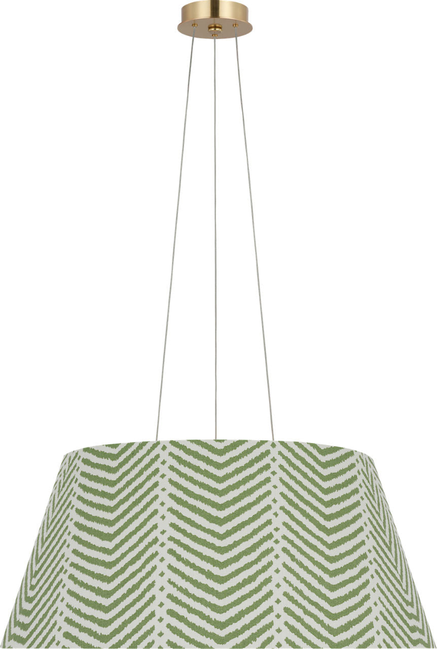 Caufield 29" Hanging Shade | Hand-Rubbed Antique Brass | Schumacher Verde La Jolla Shade