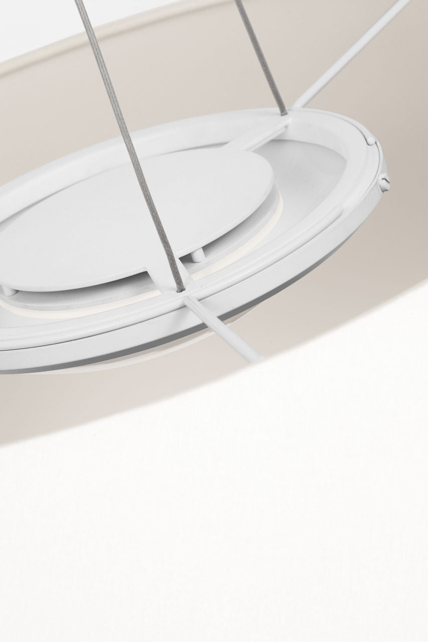 Caufield 29" Hanging Shade | Polished Nickel | Linen Shade