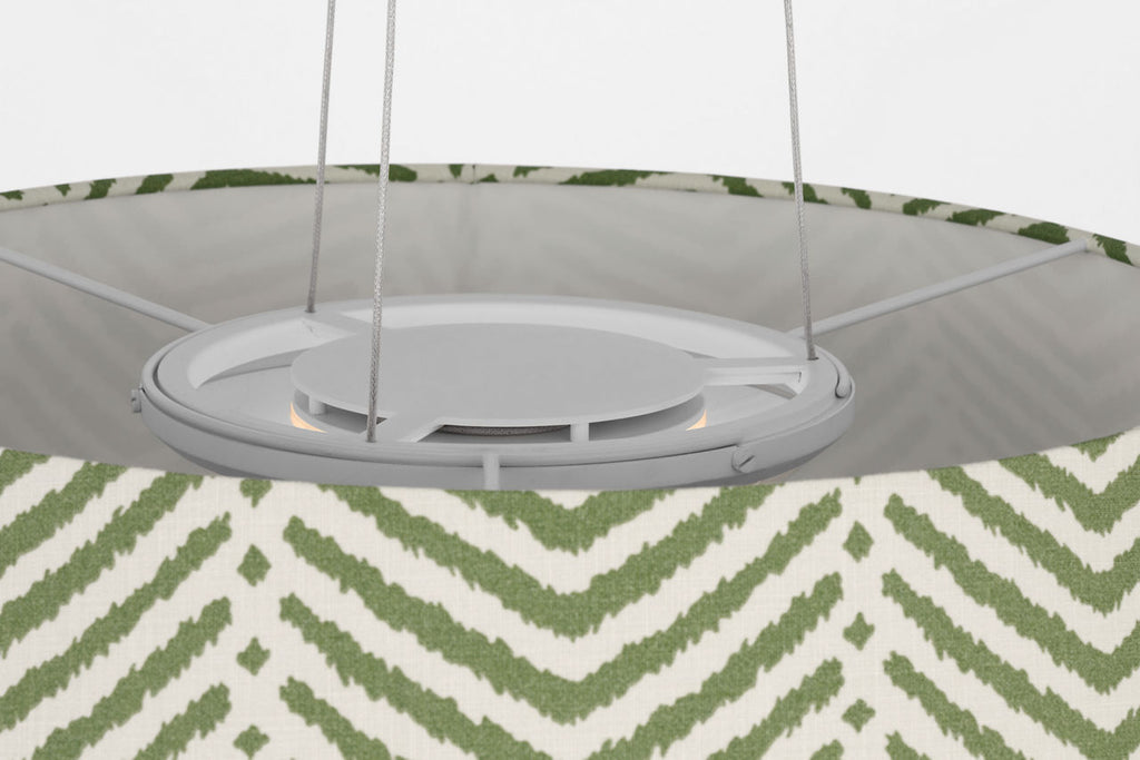 Caufield 29" Hanging Shade | Matte White | Schumacher Verde La Jolla Shade