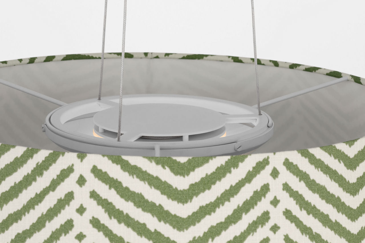 Caufield 29" Hanging Shade | Matte White | Schumacher Verde La Jolla Shade