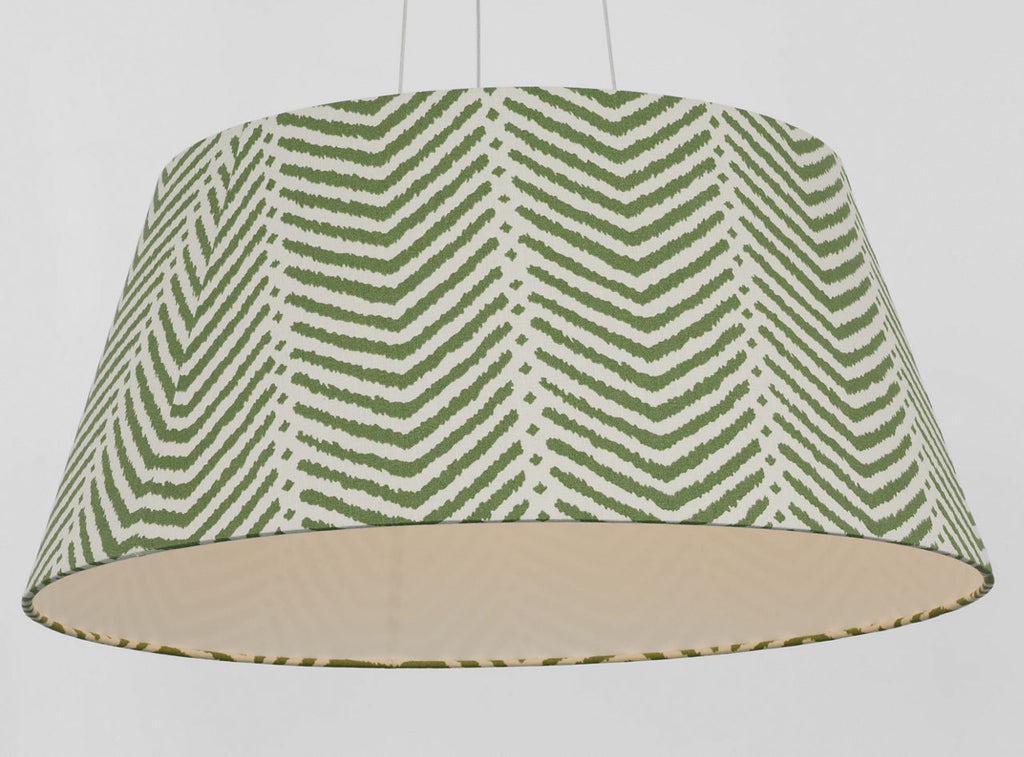 Caufield 29" Hanging Shade | Matte White | Schumacher Verde La Jolla Shade