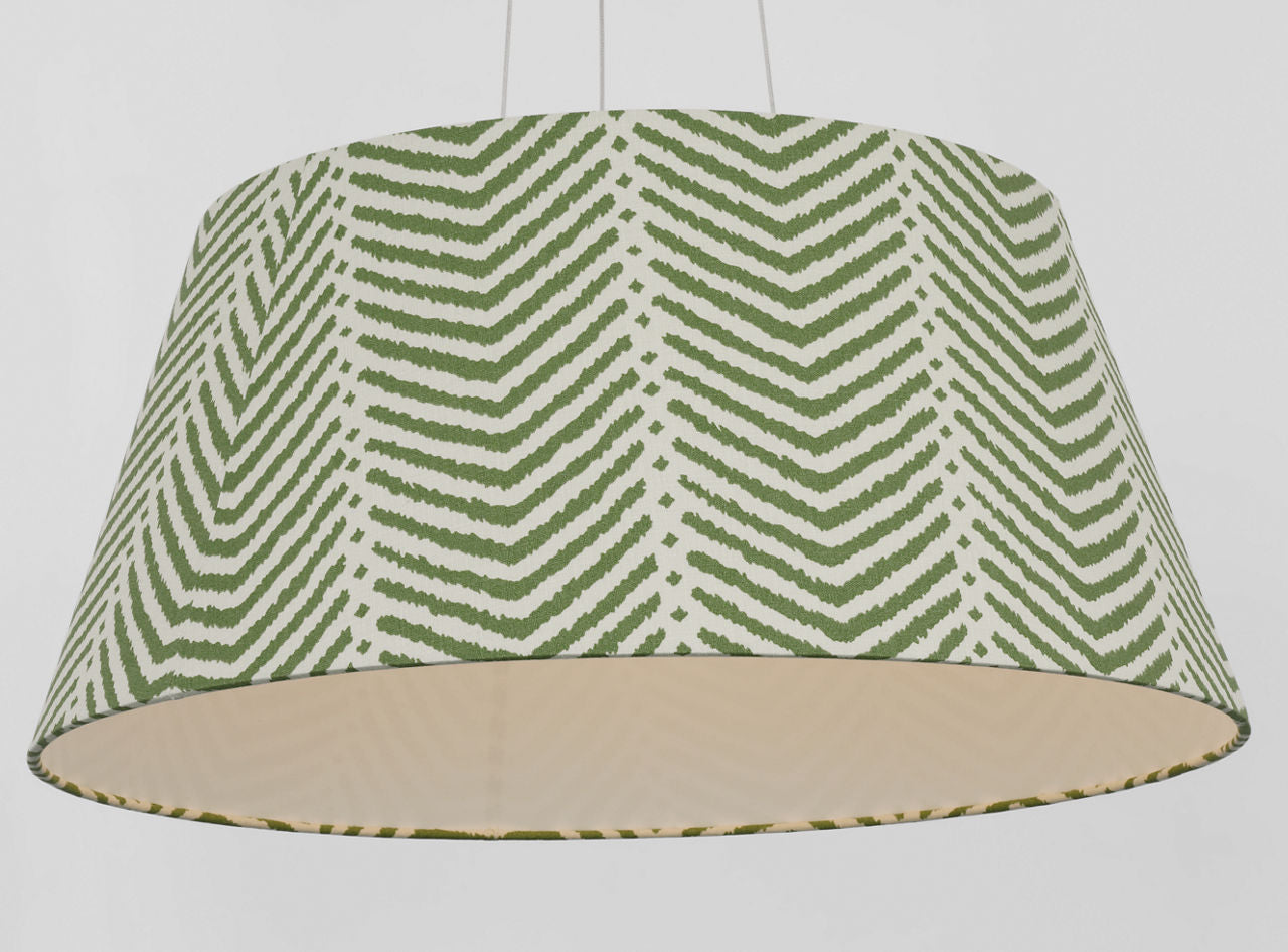 Caufield 29" Hanging Shade | Matte White | Schumacher Verde La Jolla Shade