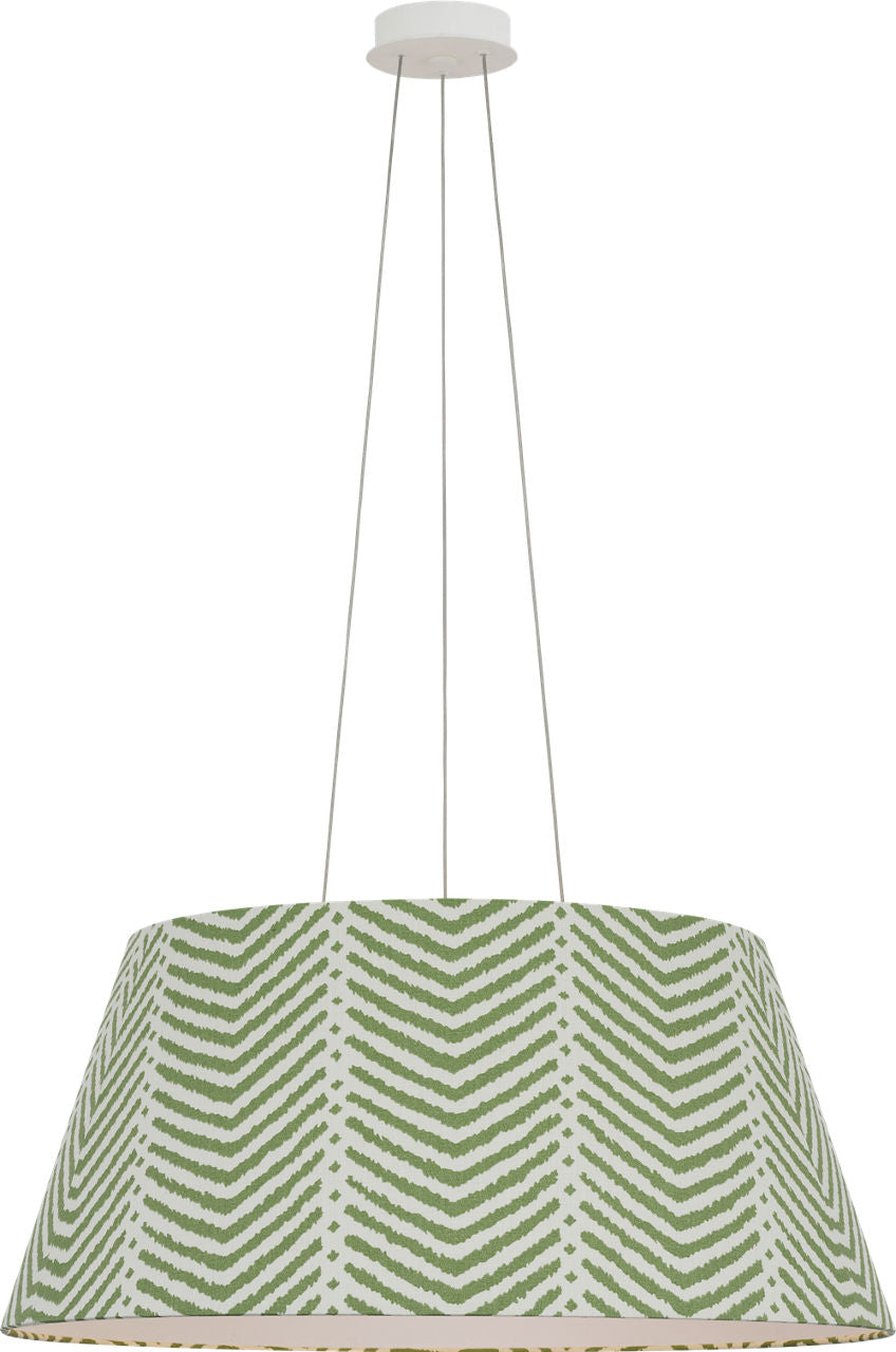 Caufield 29" Hanging Shade | Matte White | Schumacher Verde La Jolla Shade