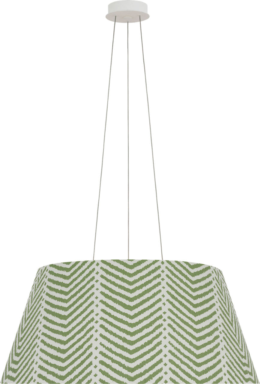 Caufield 29" Hanging Shade | Matte White | Schumacher Verde La Jolla Shade