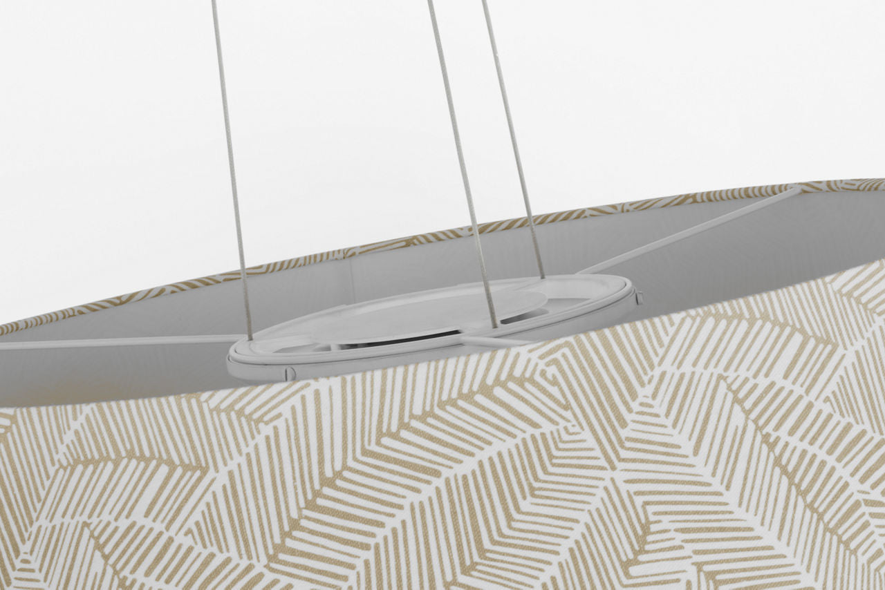 Caufield 39" Hanging Shade | Bronze | Schumacher Taupe Abstract Leaf Shade