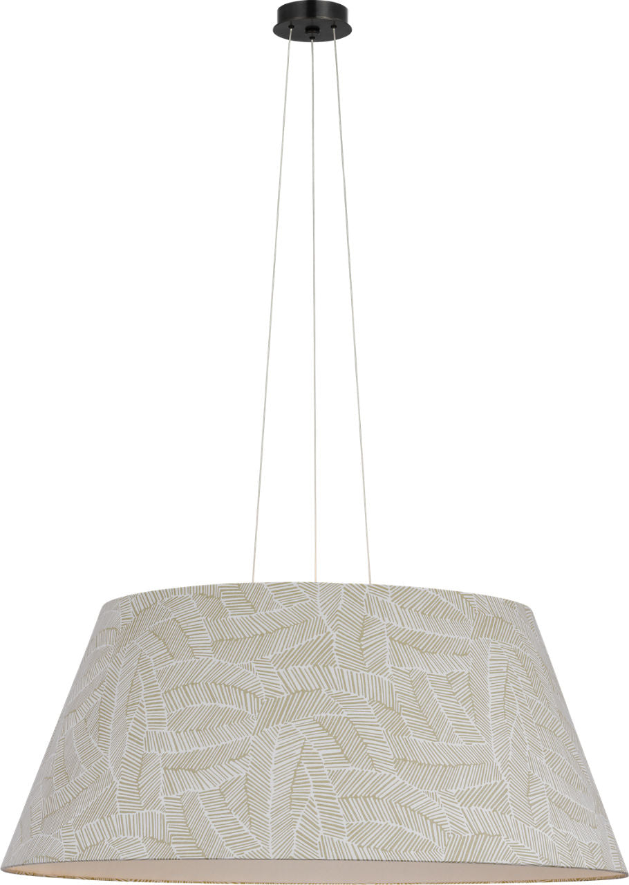Caufield 39" Hanging Shade | Bronze | Schumacher Taupe Abstract Leaf Shade