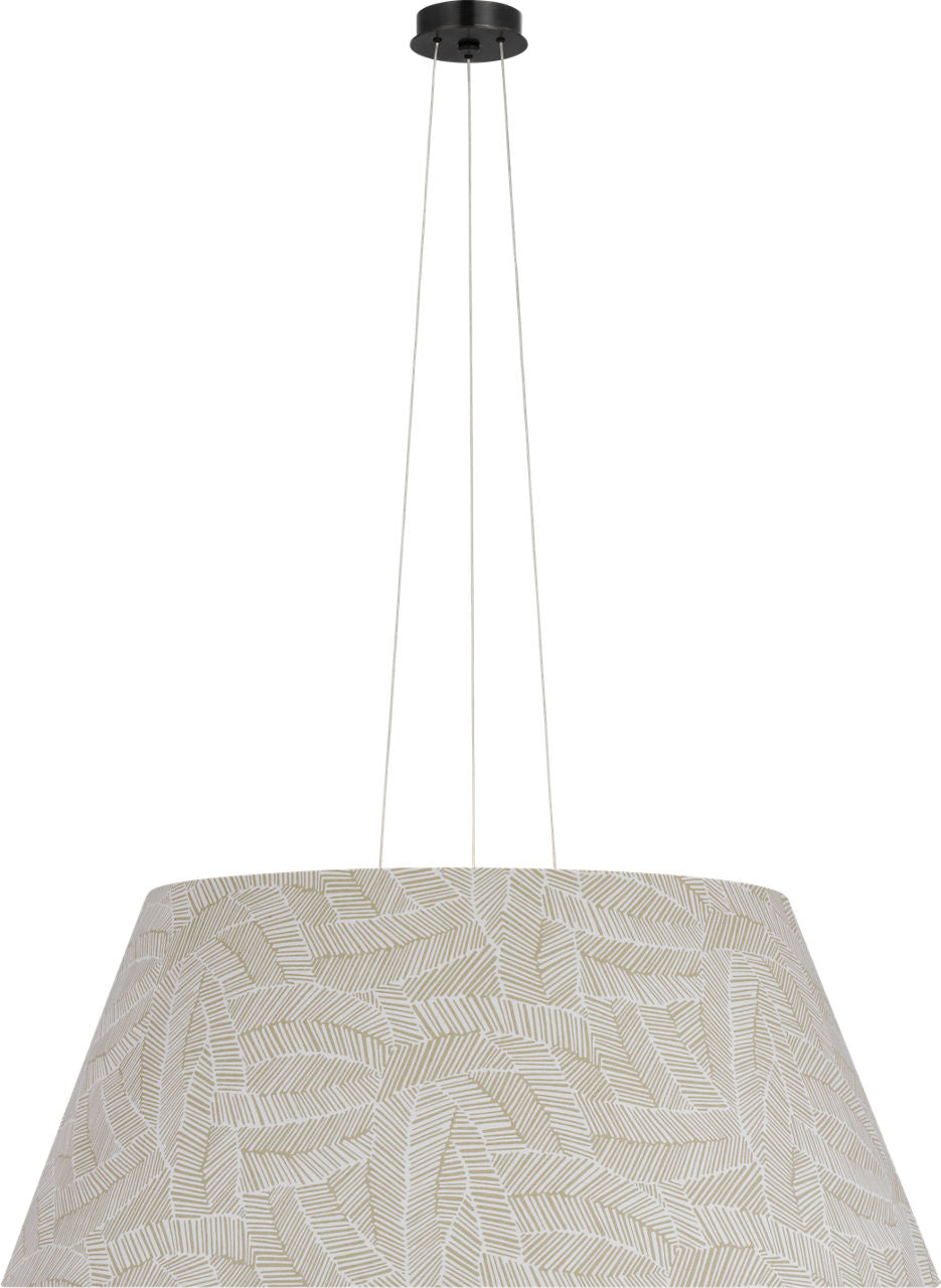 Caufield 39" Hanging Shade | Bronze | Schumacher Taupe Abstract Leaf Shade
