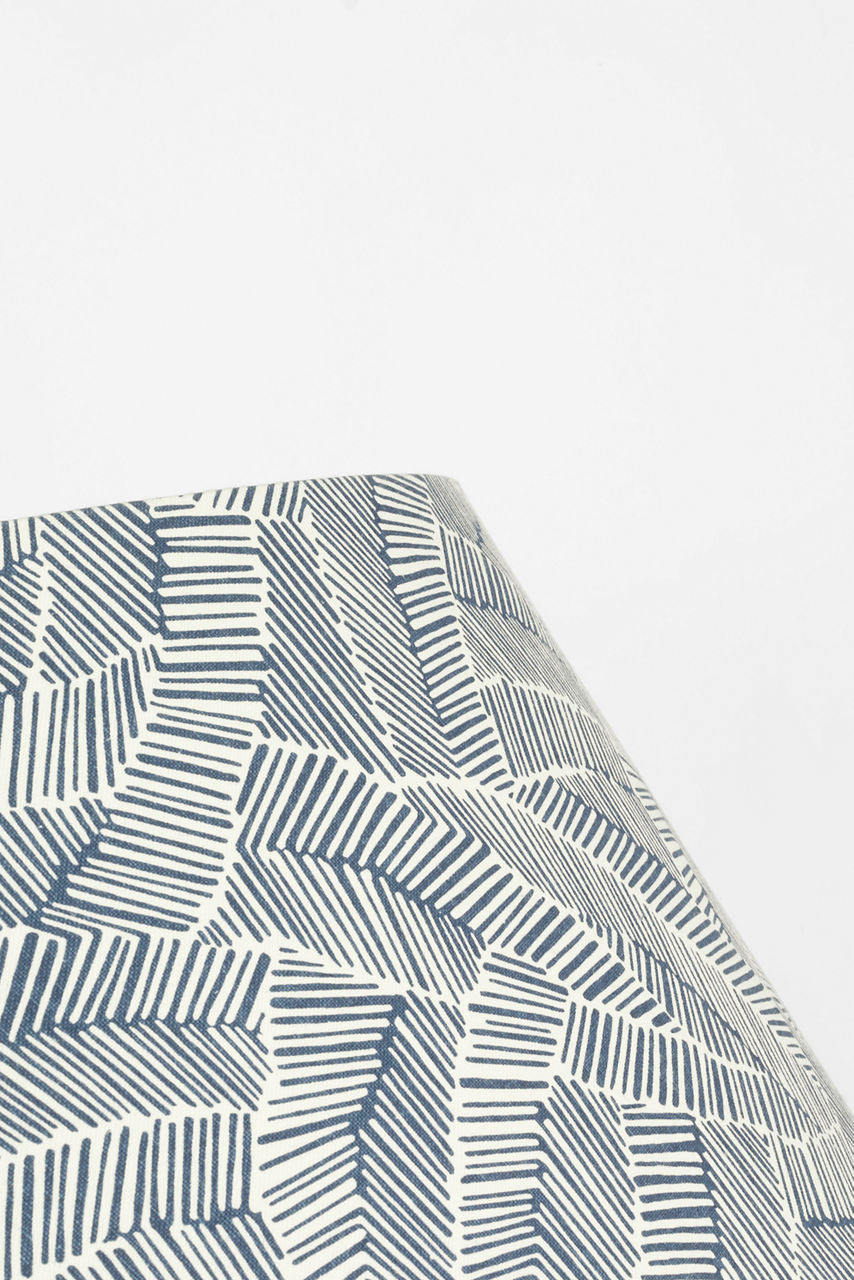 Caufield 39" Hanging Shade | Bronze | Schumacher Navy Abstract Leaf Shade