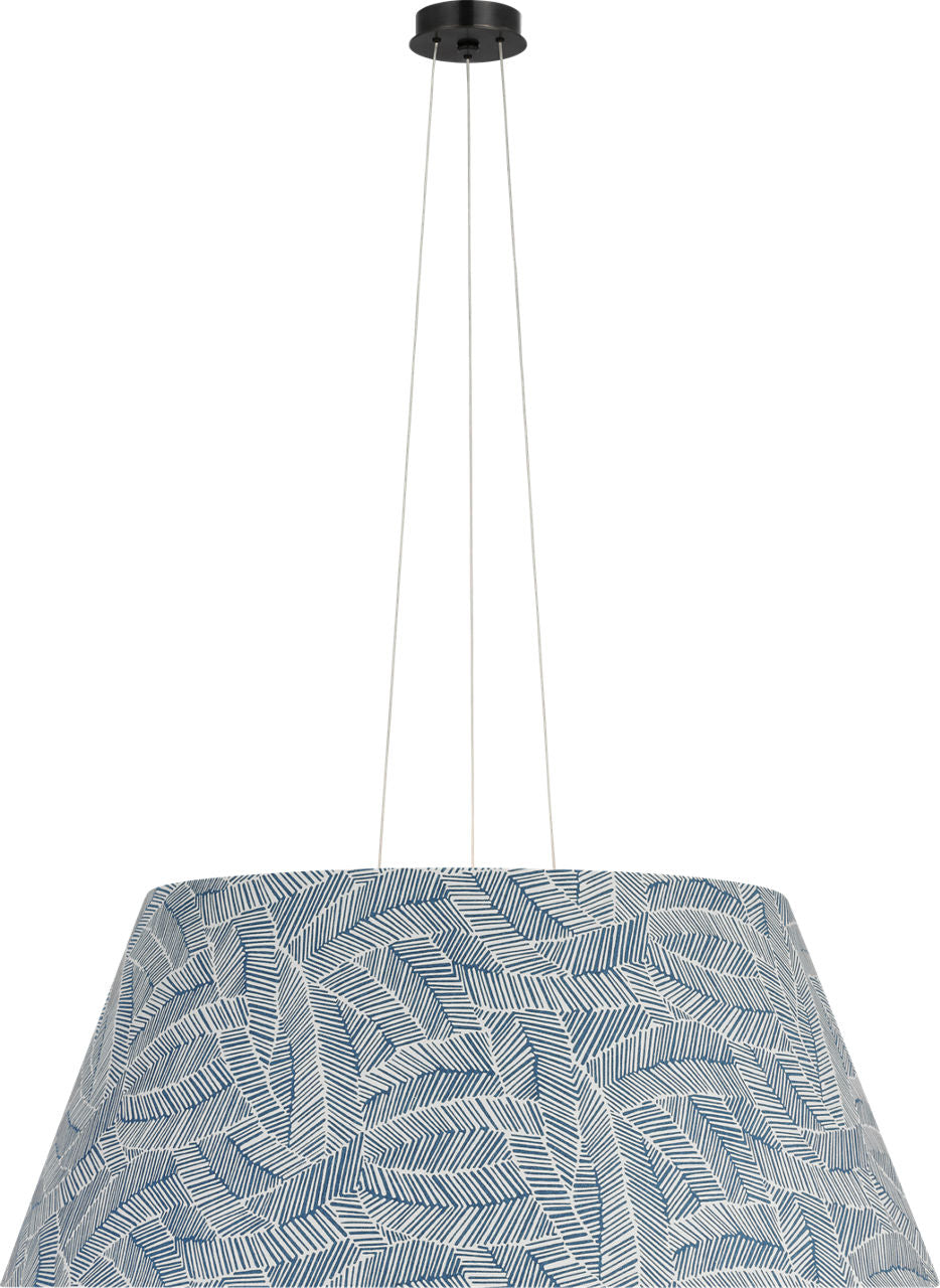Caufield 39" Hanging Shade | Bronze | Schumacher Navy Abstract Leaf Shade