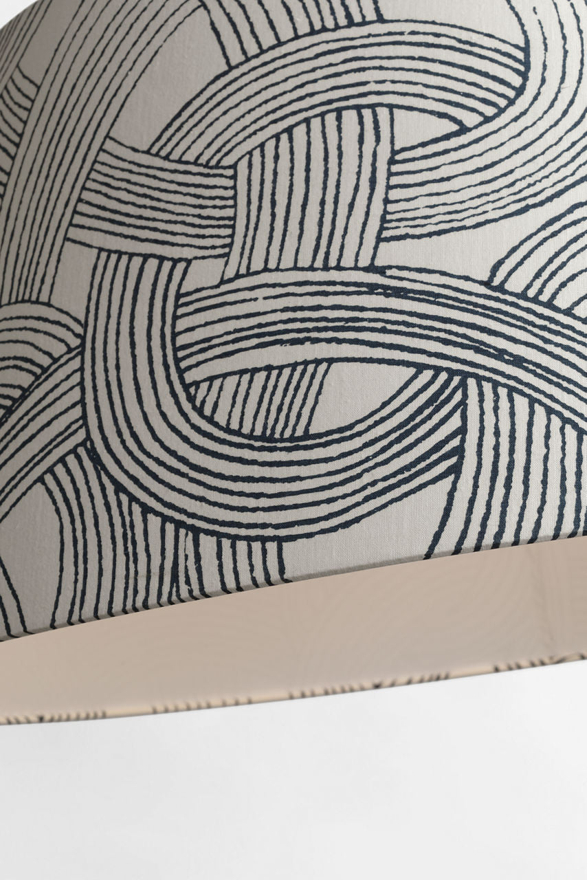 Caufield 39" Hanging Shade | Bronze | Schumacher Blue Freeform Shade
