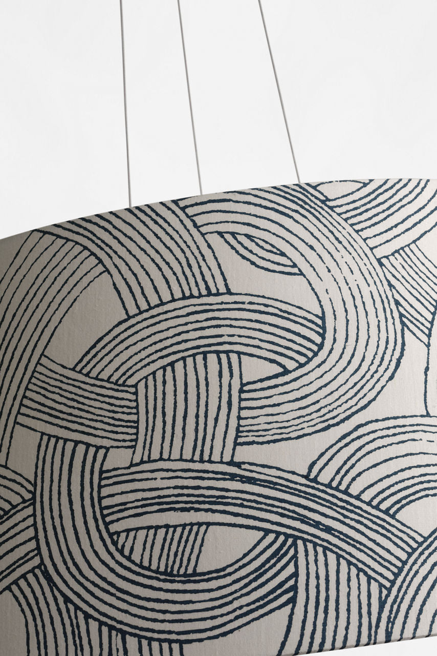 Caufield 39" Hanging Shade | Bronze | Schumacher Blue Freeform Shade