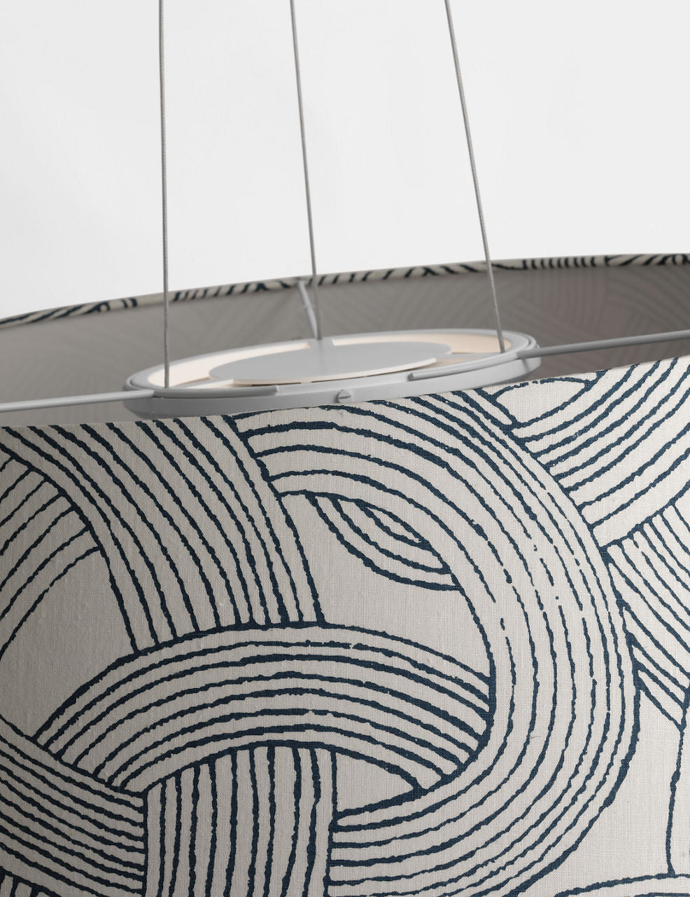 Caufield 39" Hanging Shade | Bronze | Schumacher Blue Freeform Shade