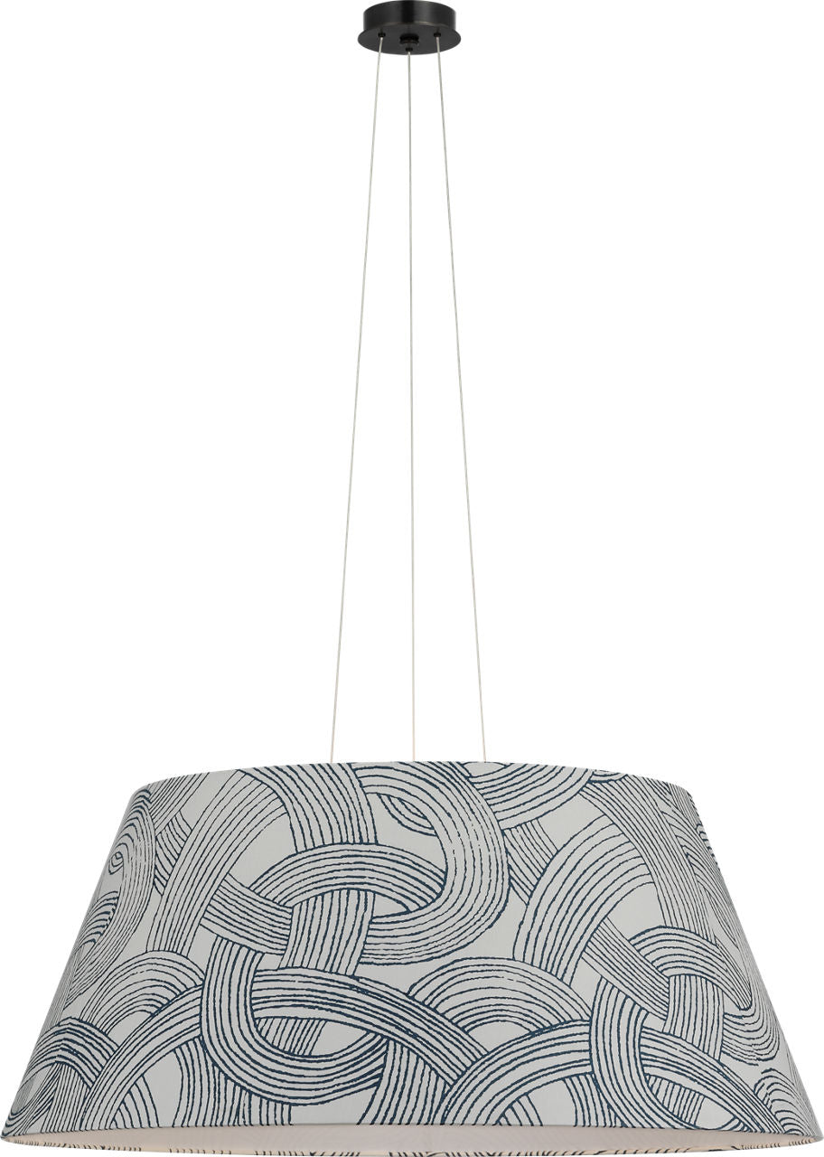 Caufield 39" Hanging Shade | Bronze | Schumacher Blue Freeform Shade