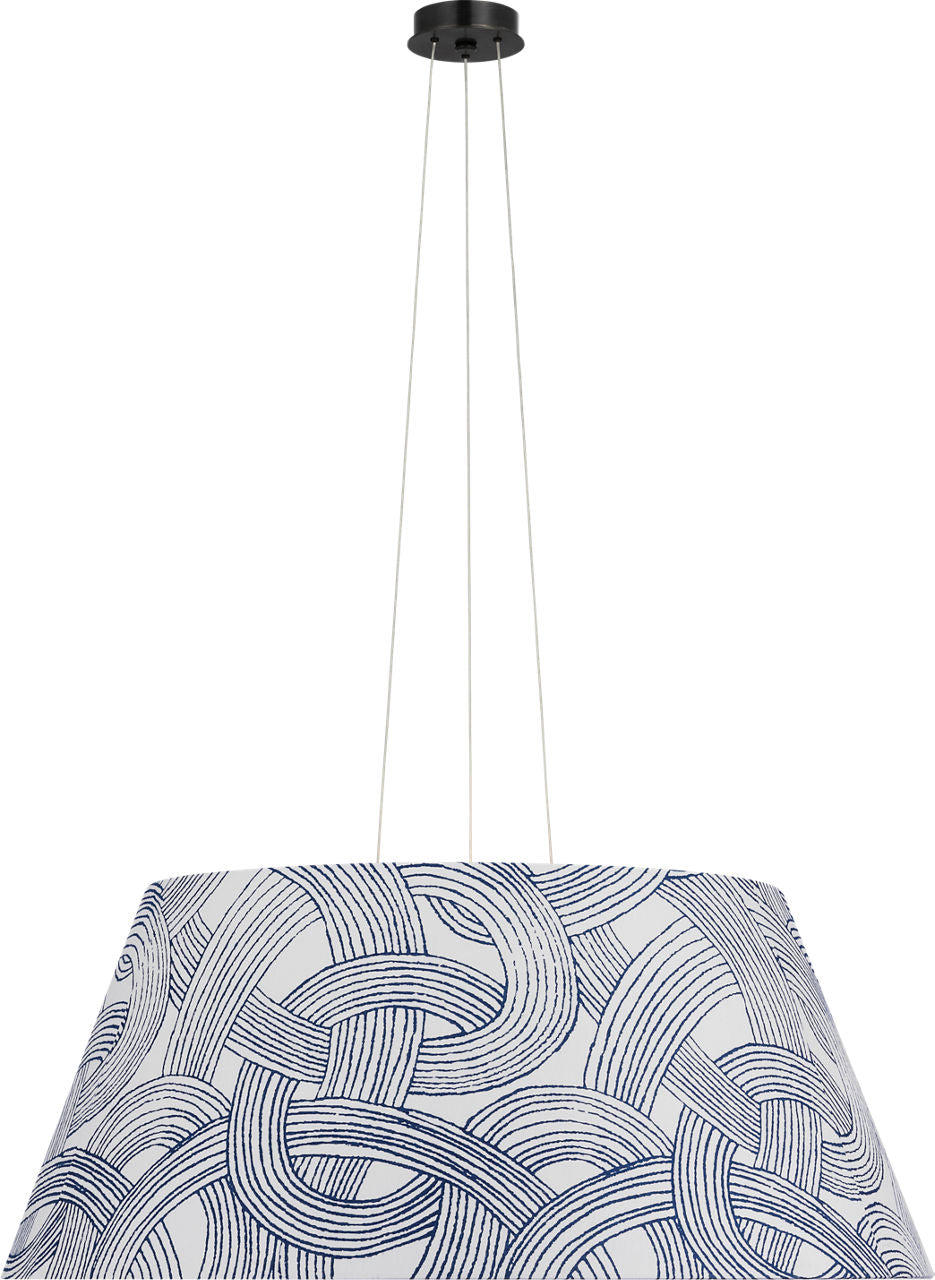 Caufield 39" Hanging Shade | Bronze | Schumacher Blue Freeform Shade
