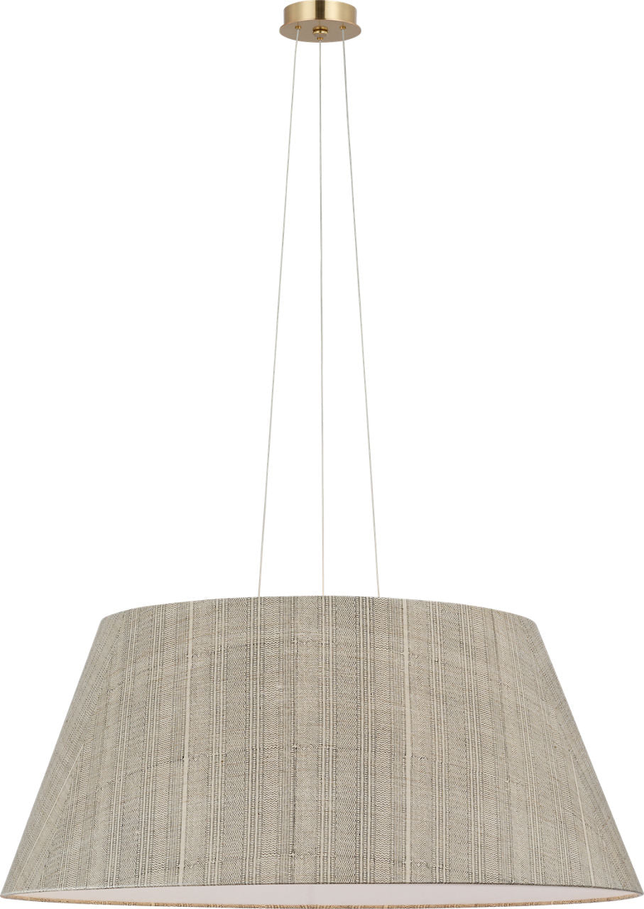 Caufield 39" Hanging Shade | Hand-Rubbed Antique Brass | Schumacher Natural Mohave Shade