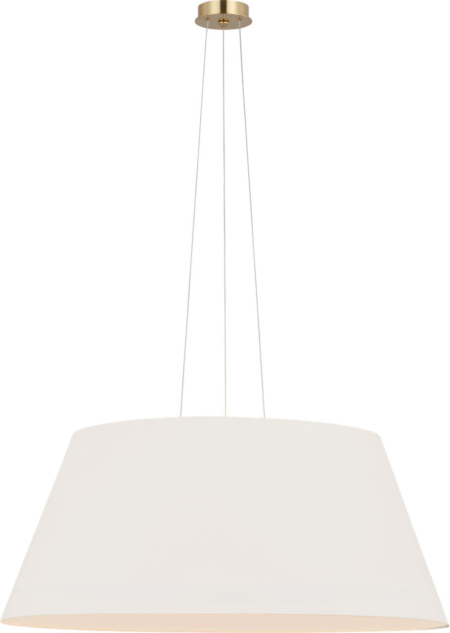 Caufield 39" Hanging Shade | Hand-Rubbed Antique Brass | Linen Shade