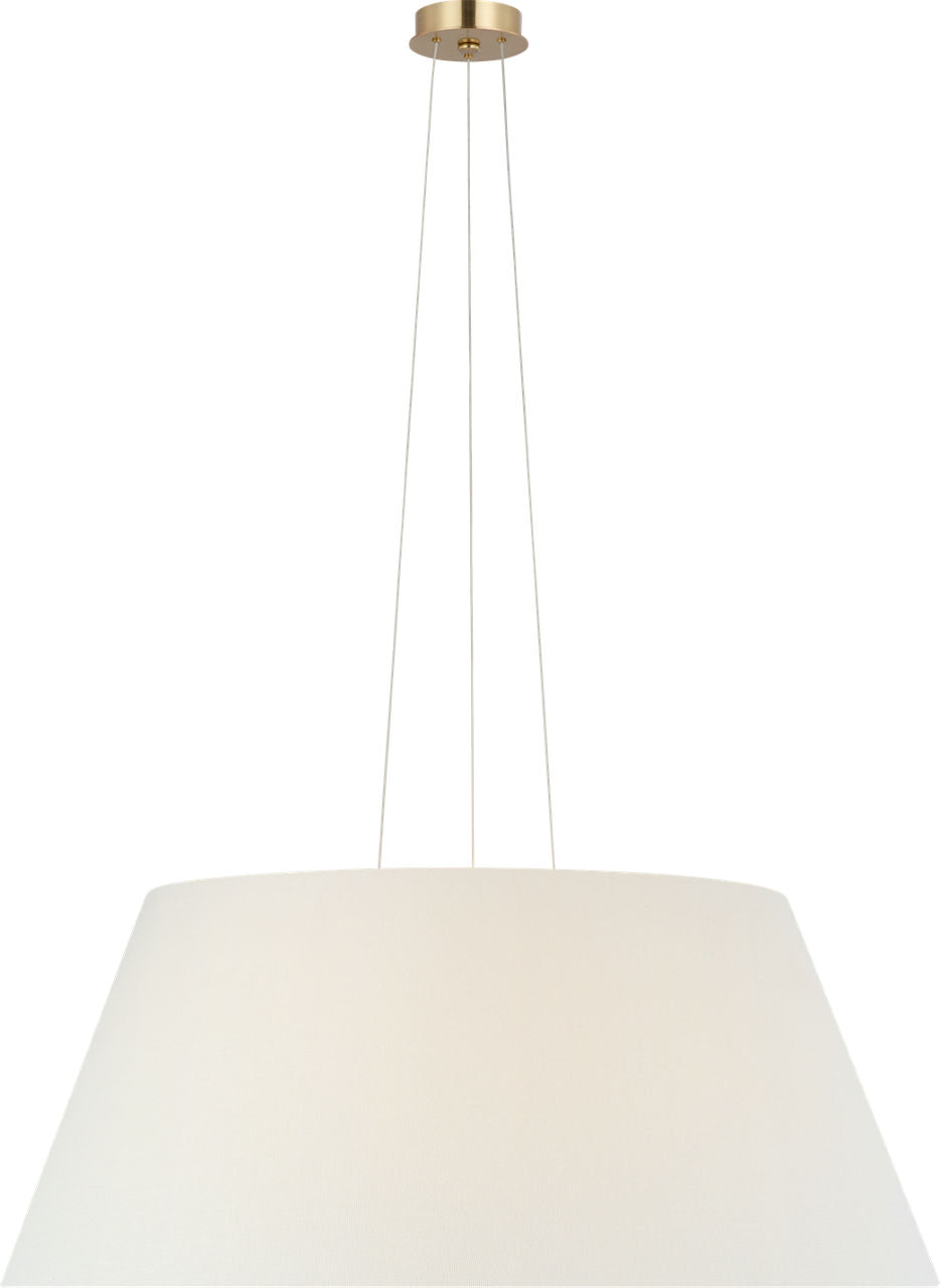 Caufield 39" Hanging Shade | Hand-Rubbed Antique Brass | Linen Shade