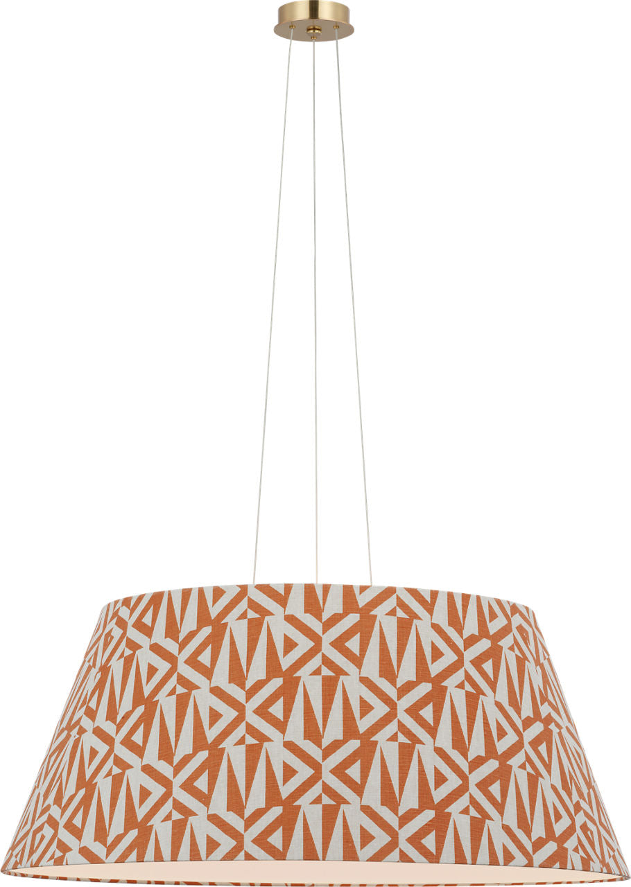 Caufield 39" Hanging Shade | Hand-Rubbed Antique Brass | Schumacher Brick Amero Shade
