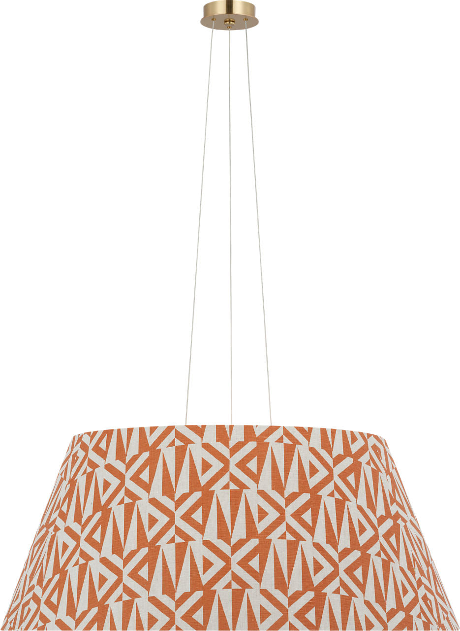 Caufield 39" Hanging Shade | Hand-Rubbed Antique Brass | Schumacher Brick Amero Shade