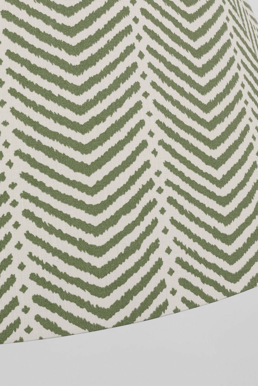 Caufield 39" Hanging Shade | Hand-Rubbed Antique Brass | Schumacher Verde La Jolla Shade