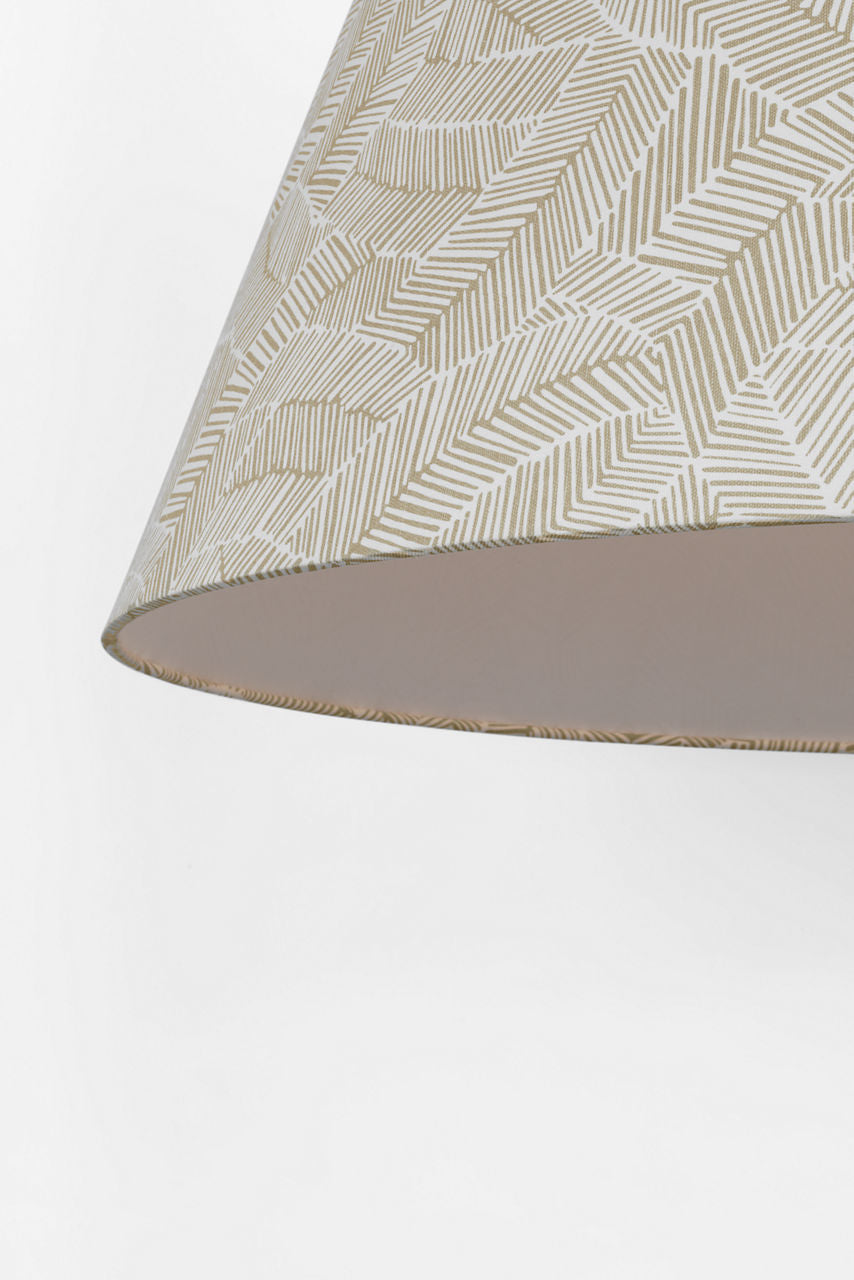 Caufield 39" Hanging Shade | Polished Nickel | Schumacher Taupe Abstract Leaf Shade