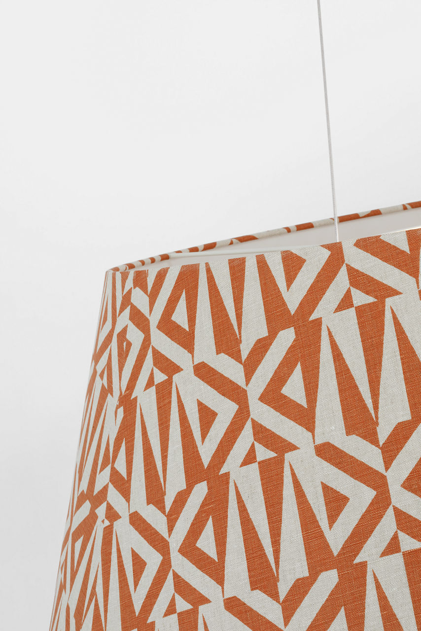 Caufield 39" Hanging Shade | Polished Nickel | Schumacher Brick Amero Shade