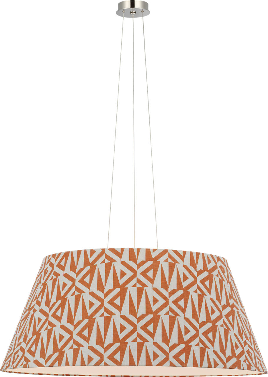 Caufield 39" Hanging Shade | Polished Nickel | Schumacher Brick Amero Shade