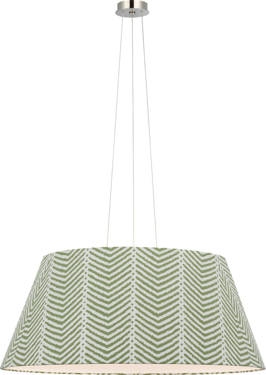Caufield 39" Hanging Shade | Polished Nickel | Schumacher Verde La Jolla Shade