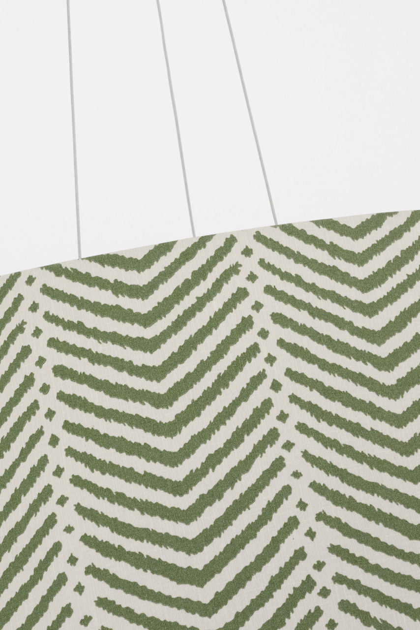 Caufield 39" Hanging Shade | Matte White | Schumacher Verde La Jolla Shade
