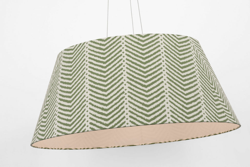 Caufield 39" Hanging Shade | Matte White | Schumacher Verde La Jolla Shade