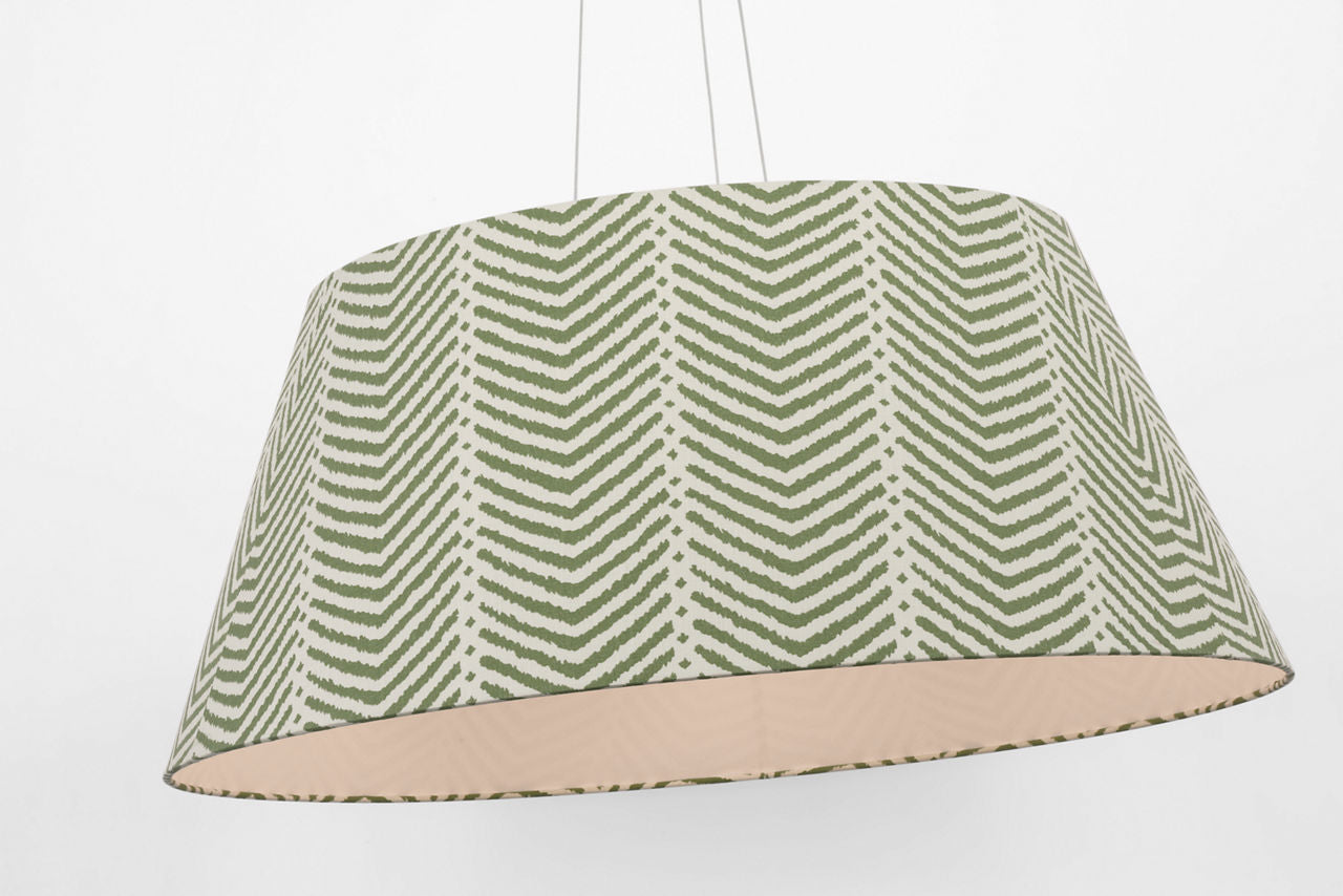 Caufield 39" Hanging Shade | Matte White | Schumacher Verde La Jolla Shade