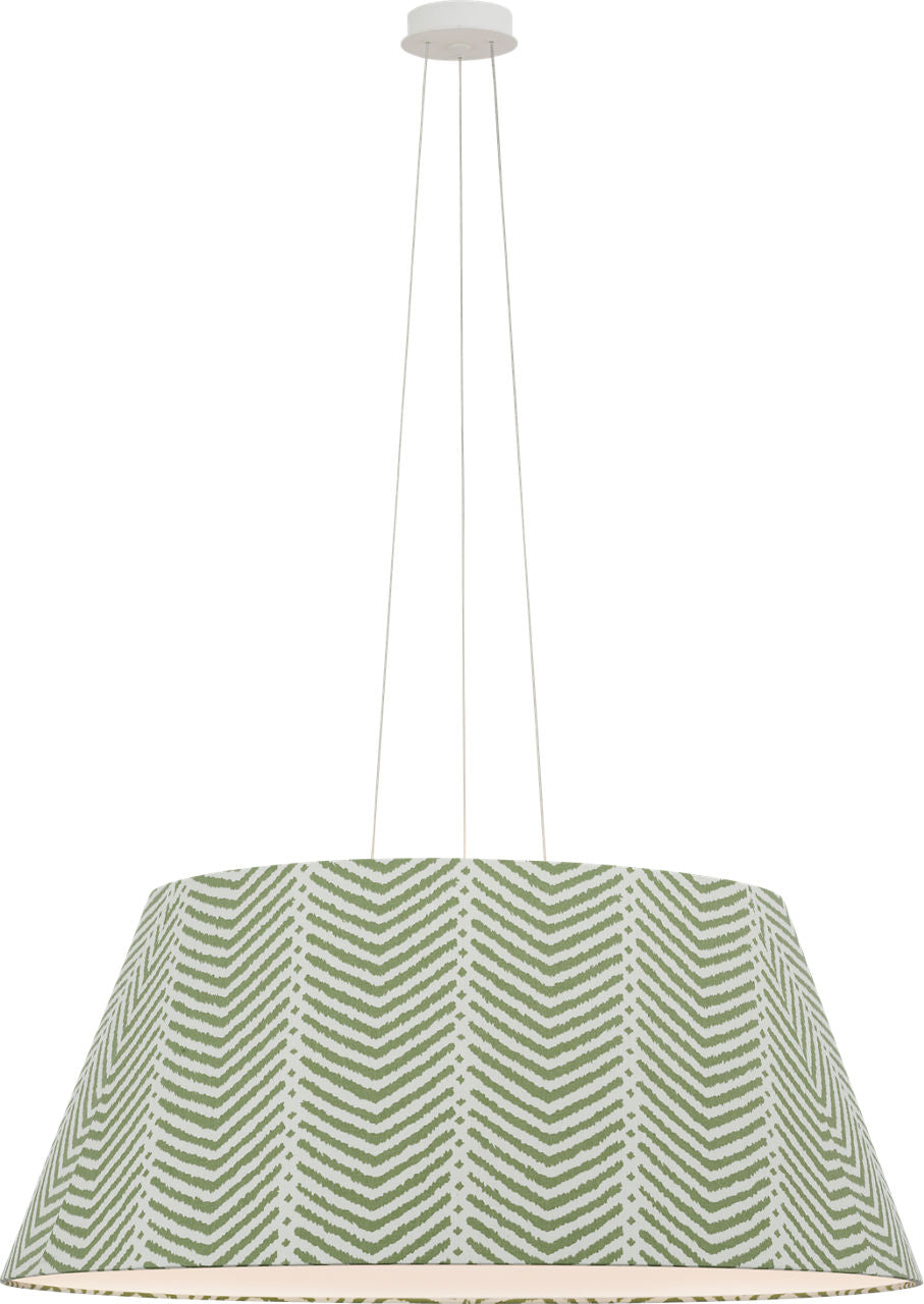 Caufield 39" Hanging Shade | Matte White | Schumacher Verde La Jolla Shade