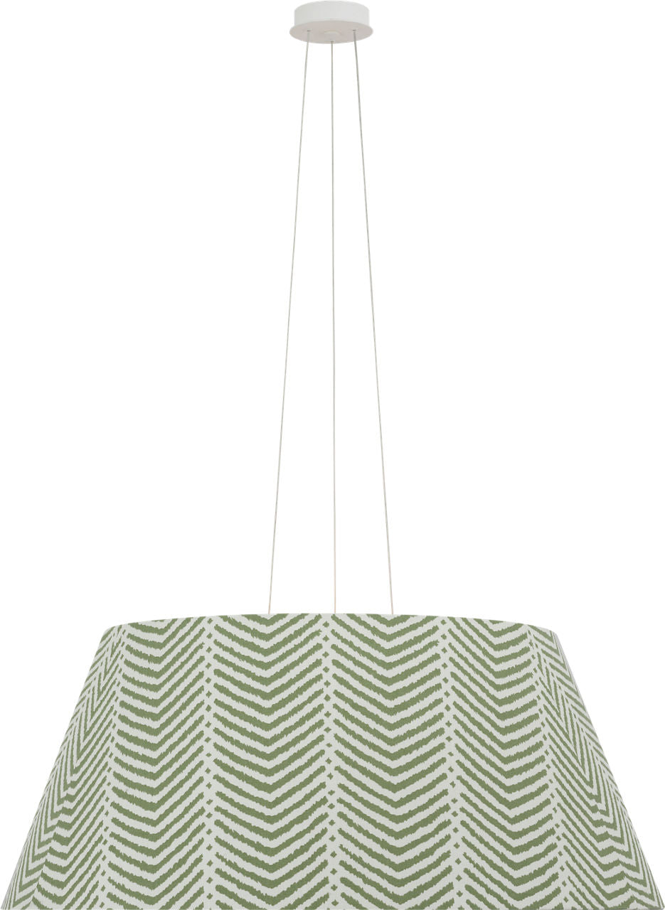 Caufield 39" Hanging Shade | Matte White | Schumacher Verde La Jolla Shade